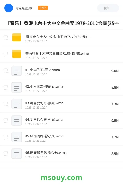 《🎵 【音乐】香港电台十大中文金曲奖1978-2012合集(35CD)》音乐学习资源封面