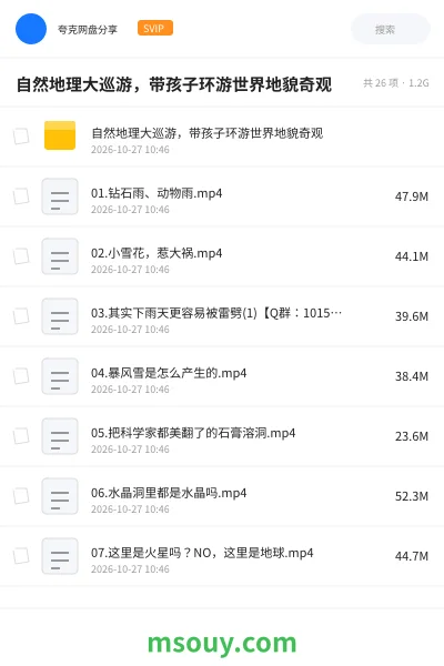 《自然地理大巡游,带孩子环游世界地貌奇观》教育动画学习资源封面