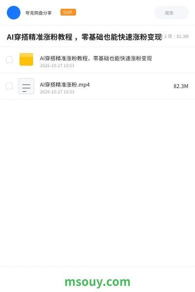 《AI穿搭精准涨粉教程 ,零基础也能快速涨粉变现》AIGC学习资源封面