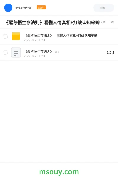 《《醒与悟生存法则》看懂人情真相+打破认知牢笼》书刊学习资源封面
