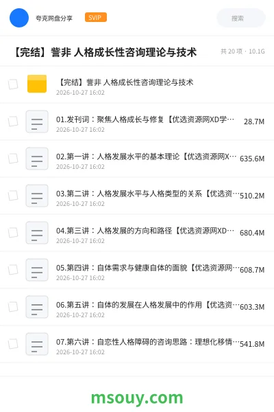 《【完结】訾非 人格成长性咨询理论与技术》教程学习资源封面