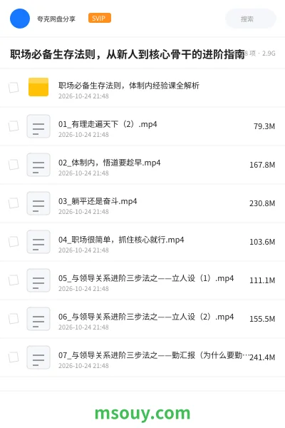 《职场必备生存法则,从新人到核心骨干的进阶指南》教程学习资源封面