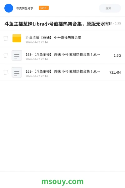 《斗鱼主播惹妹Libra小号直播热舞合集,原版无水印》其他学习资源封面