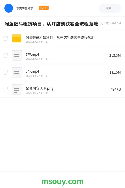《闲鱼数码租赁项目,从开店到获客全流程落地》AIGC学习资源封面
