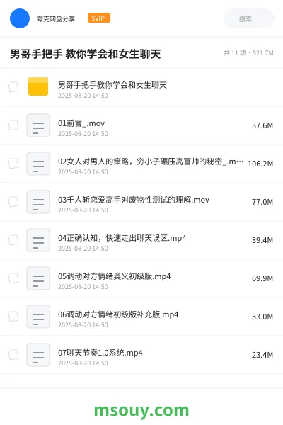 《男哥手把手 教你学会和女生聊天》教程学习资源封面