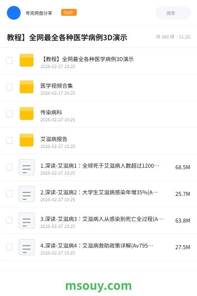 《教程】全网最全各种医学病例3D演示》医学学习资源封面
