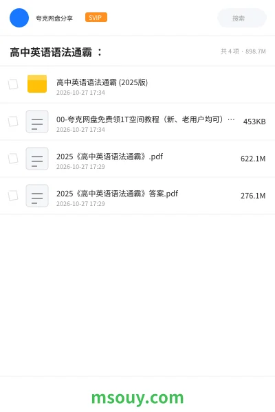 《高中英语语法通霸 :》英语学习资源封面
