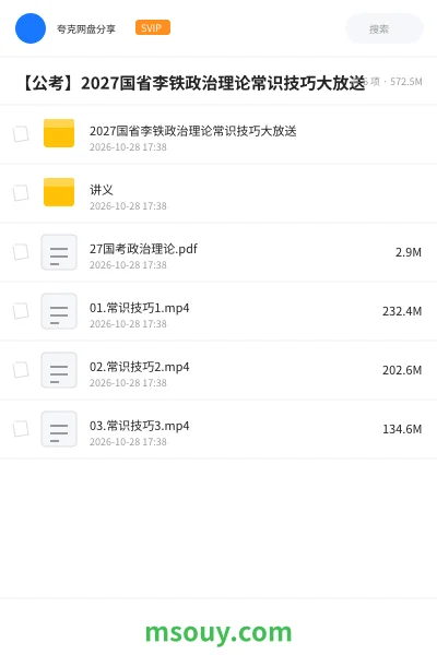 《2027国省李铁政治理论常识技巧大放送》公考学习资源封面