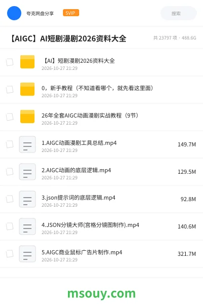 《【AIGC】AI短剧漫剧2026资料大全》AIGC学习资源封面