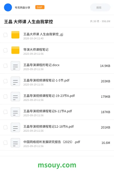 《王晶 大师课 人生由我掌控》教程学习资源封面