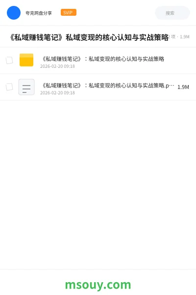 《《私域赚钱笔记》私域变现的核心认知与实战策略》网赚学习资源封面