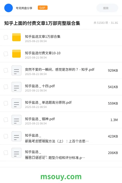 《知乎上面的付费文章1万部完整版合集》书刊学习资源封面