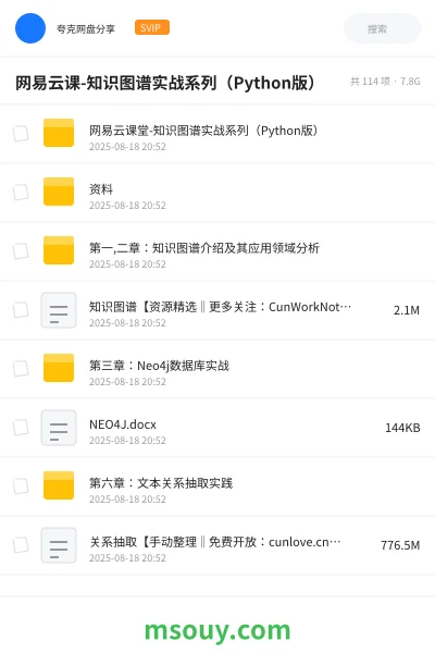 《网易云课-知识图谱实战系列（Python版）》教程网盘｜学习资源网盘