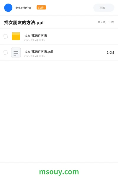 《找女朋友的方法.ppt》其他学习资源封面