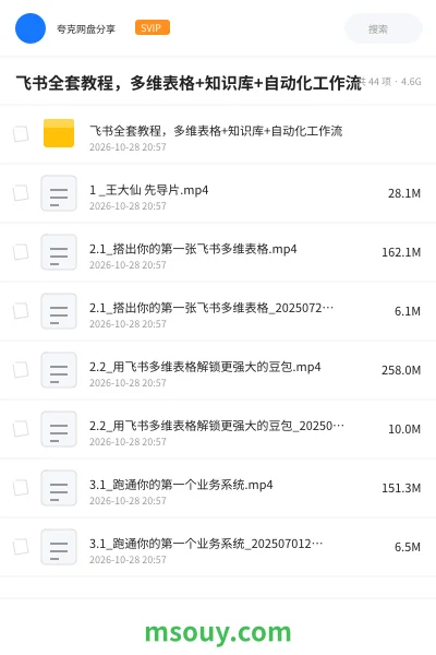 《飞书全套教程,多维表格+知识库+自动化工作流》AIGC学习资源封面