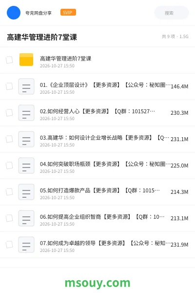 《高建华管理进阶7堂课》教程学习资源封面