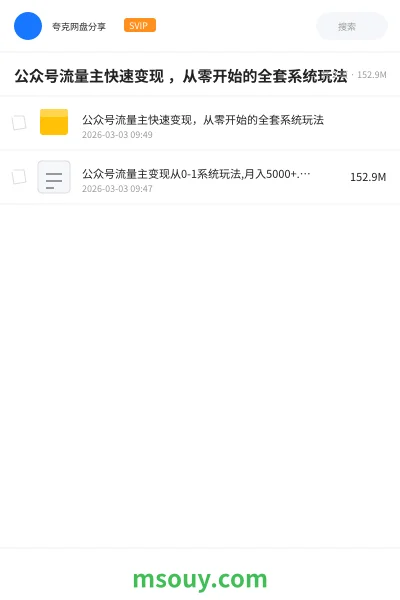 《公众号流量主快速变现 ,从零开始的全套系统玩法》网赚学习资源封面