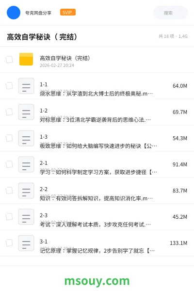 《高效自学秘诀( 完结)》教程学习资源封面