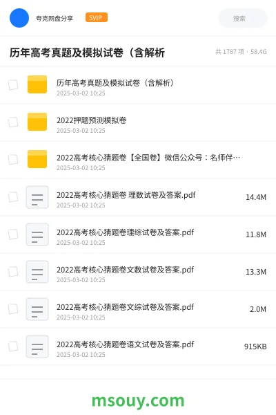 《历年高考真题及模拟试卷(含解析》学习资源学习资源封面