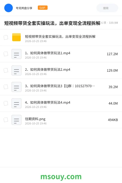 《短视频带货全套实操玩法,出单变现全流程拆解》网赚学习资源封面