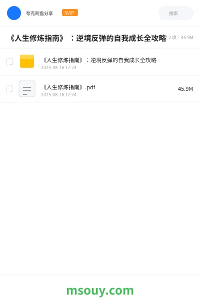 《《人生修炼指南》 :逆境反弹的自我成长全攻略》书刊学习资源封面