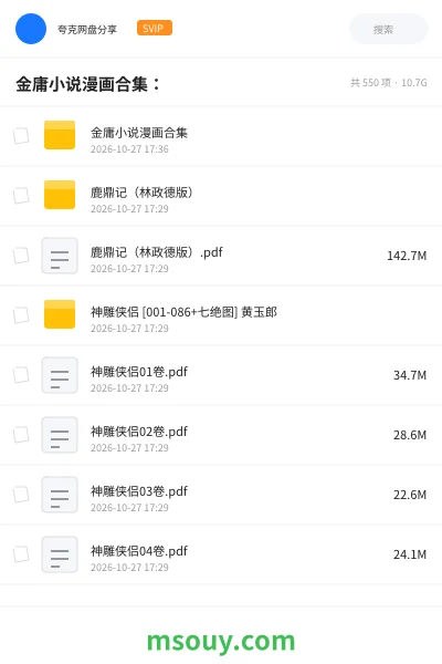 《金庸小说漫画合集:》漫画学习资源封面