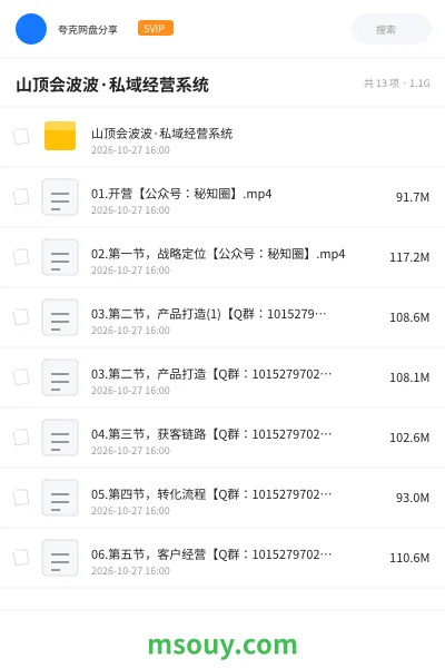《山顶会波波·私域经营系统》教程学习资源封面