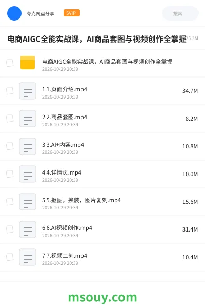 《电商AIGC全能实战课,AI商品套图与视频创作全掌握》AIGC学习资源封面