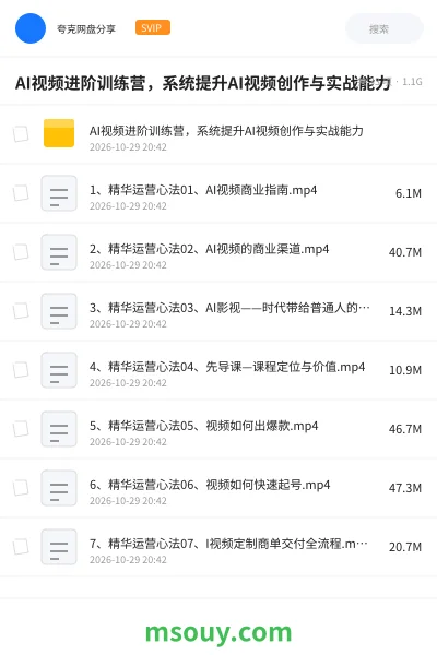 《AI视频进阶训练营,系统提升AI视频创作与实战能力》AIGC学习资源封面