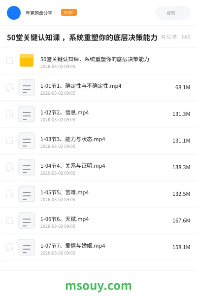 《50堂关键认知课 ,系统重塑你的底层决策能力》教程学习资源封面