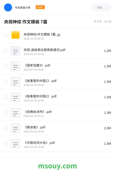 《央视神综 作文模板 7篇》学习资源学习资源封面