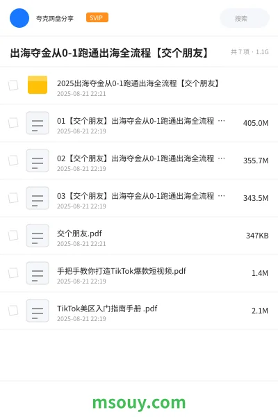 《出海夺金从0-1跑通出海全流程【交个朋友】》网赚学习资源封面