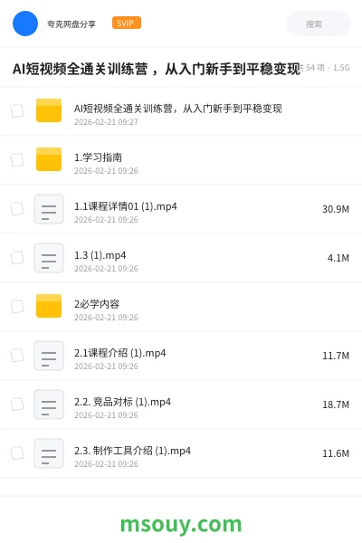《AI短视频全通关训练营 ,从入门新手到平稳变现》AIGC学习资源封面