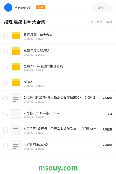 《推理 悬疑书单 大合集》书刊学习资源封面