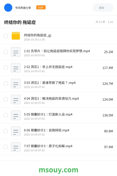 《终结你的 拖延症》教程学习资源封面