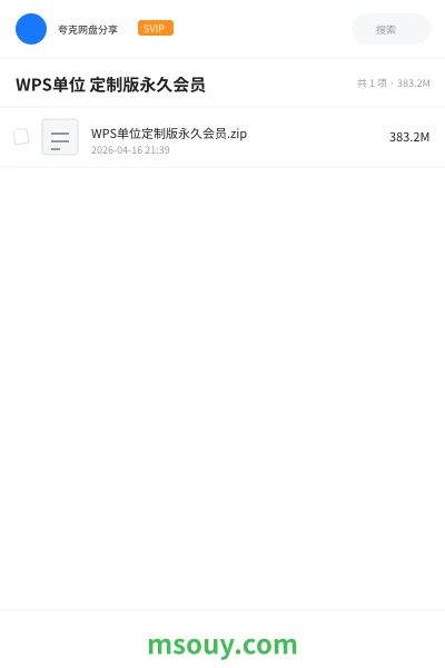 《WPS单位 定制版永久会员》软件学习资源封面