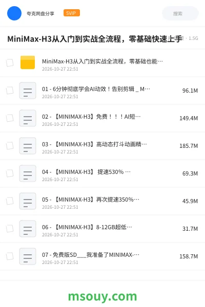 《MiniMax-H3从入门到实战全流程,零基础快速上手》AIGC学习资源封面