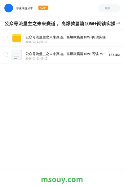 《公众号流量主之未来赛道 ,高爆款篇篇10W+阅读实操》网赚学习资源封面