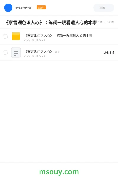 《《察言观色识人心》:练就一眼看透人心的本事》书刊学习资源封面