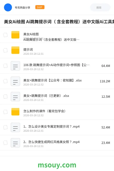 《美女Ai绘图 Ai跳舞提示词( 含全套教程)送中文版Ai工具集合》AIGC学习资源封面
