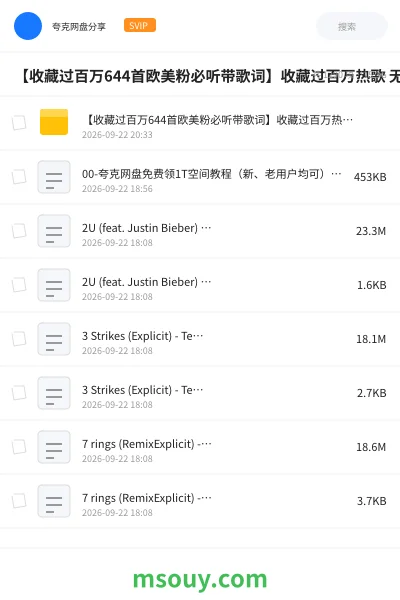 《【收藏过百万644首欧美粉必听带歌词】收藏过百万热歌 无损音质》音乐学习资源封面