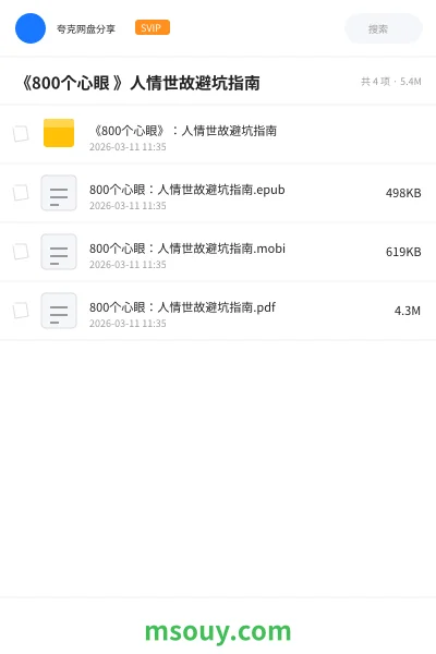 《《800个心眼 》人情世故避坑指南》书刊学习资源封面