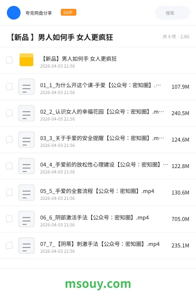 《【新品 】男人如何手 女人更疯狂》教程学习资源封面