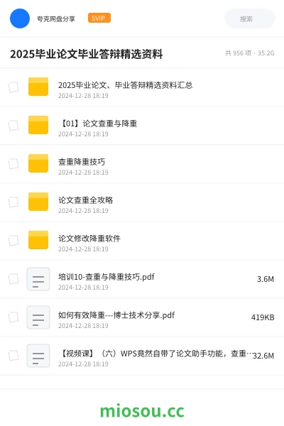 《2025毕业论文、毕业答辩精选资料汇总》论文网盘｜学习资源网盘