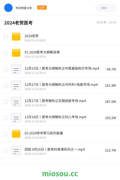 《2024老贺》医学网盘｜学习资源网盘