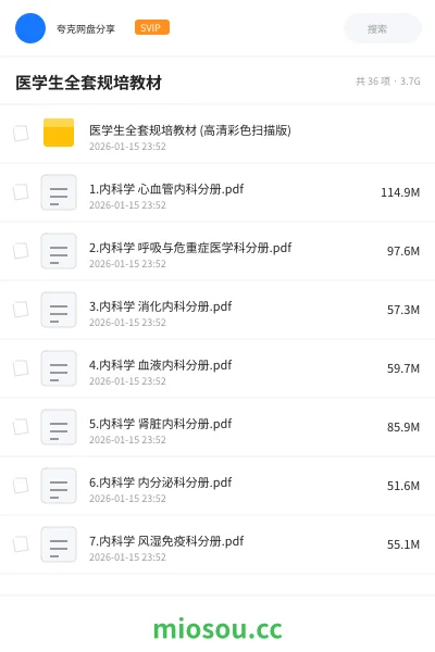 《医学生全套规培教材 (高清彩色扫描版)》医学学习资源封面
