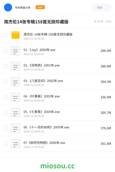 《周杰伦-14张专辑-158首无损珍藏版》音乐网盘｜学习资源网盘