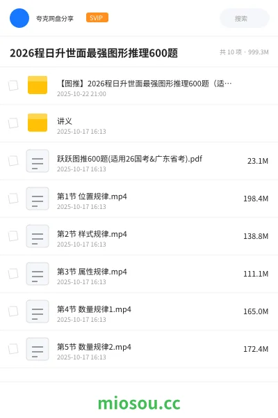 《【图推】2026程日升世面最强图形推理600题（适用26国考&广东省考)》公考网盘｜学习资源网盘