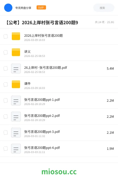 《2026上岸村张弓言语200题》公考网盘｜学习资源网盘