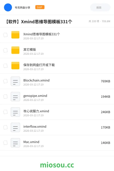 《Xmind思维导图模板331个》软件网盘|学习资源网盘